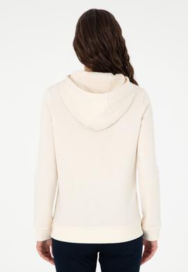 Kadın Krem Basic Kapüşonlu Sweatshirt - 50296931087