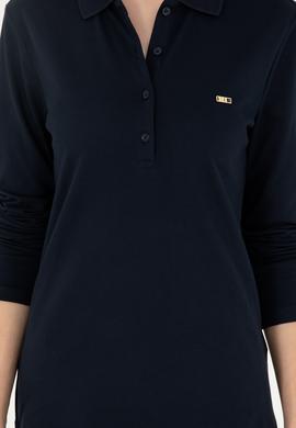 Kadın Lacivert Basic Polo Yaka Sweatshirt - 50296941019