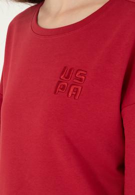 Kadın Kırmızı Basic Bisiklet Yaka Sweatshirt - 50296919004