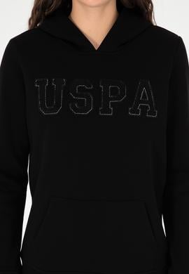Kadın Siyah Basic Kapüşonlu Sweatshirt - 50296931024