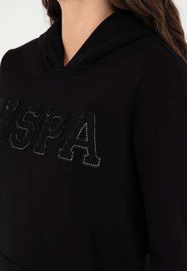 Kadın Siyah Basic Kapüşonlu Sweatshirt - 50296931024