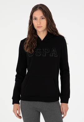Kadın Siyah Basic Kapüşonlu Sweatshirt - 50296931024