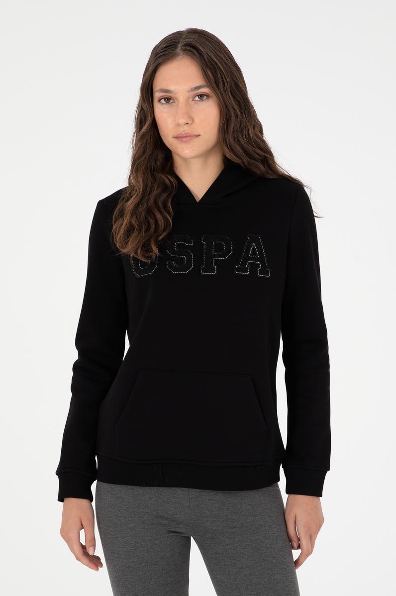 Kadın Siyah Basic Kapüşonlu Sweatshirt