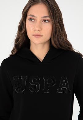 Kadın Siyah Basic Kapüşonlu Sweatshirt - 50296931024