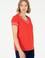 Kadın Kırmızı V Yaka Tişört