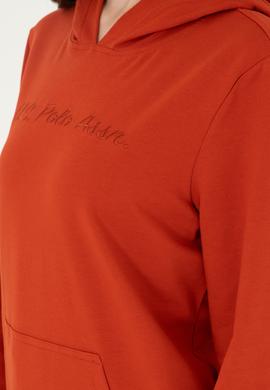 Kadın Kiremit Kapüşonlu Sweatshirt - 50296947032