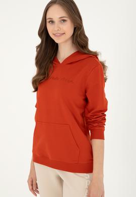 Kadın Kiremit Kapüşonlu Sweatshirt - 50296947032