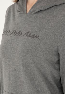 Kadın Antrasit Melanj Kapüşonlu Sweatshirt - 50296947024