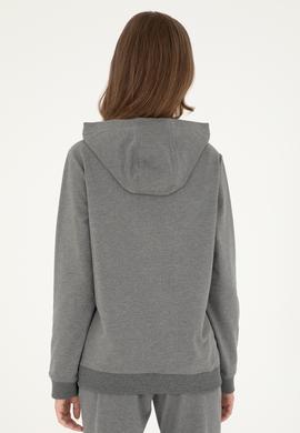 Kadın Antrasit Melanj Kapüşonlu Sweatshirt - 50296947024