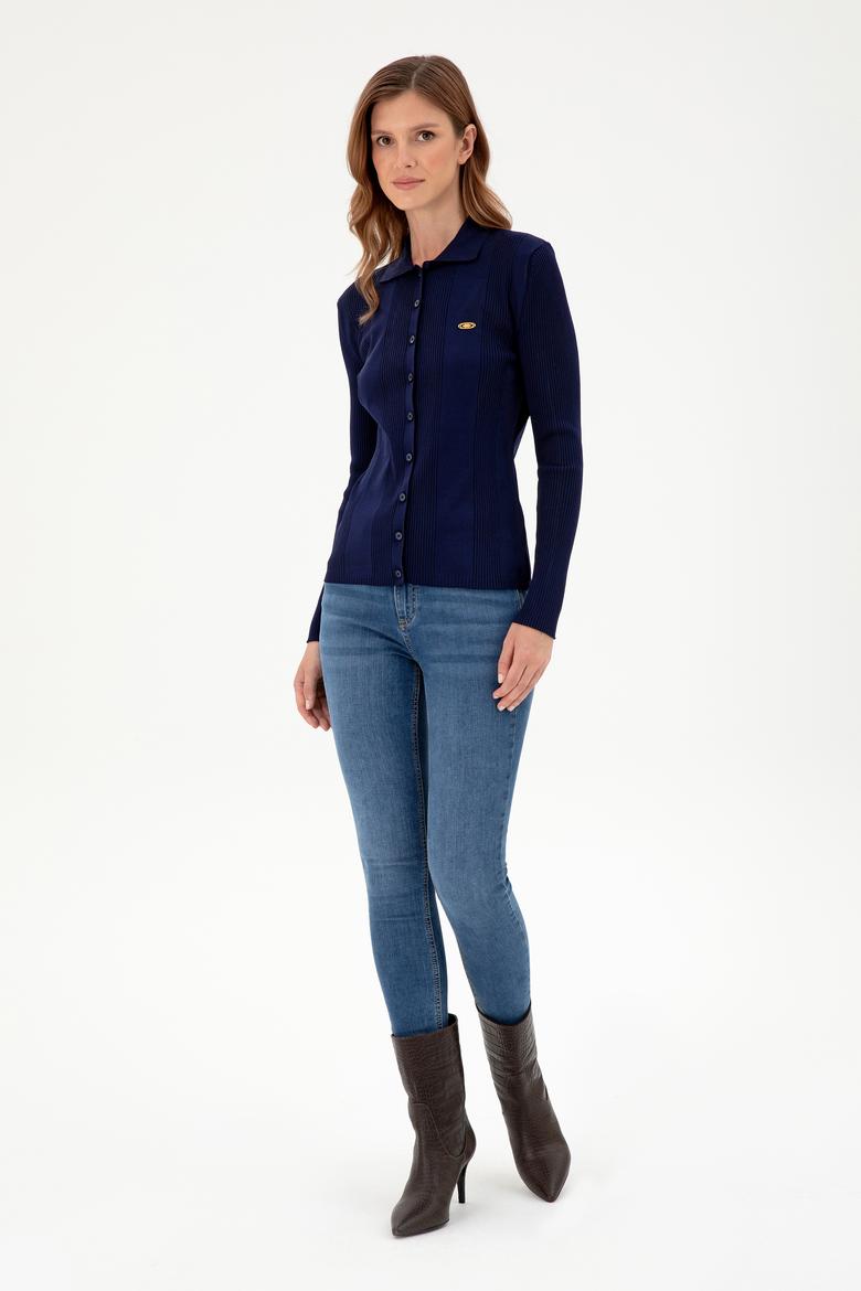 Kadın Lacivert Triko Hırka - 50294272005