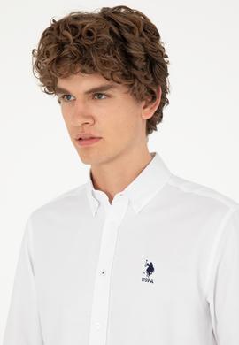 Erkek Beyaz Uzun Kollu Basic Gömlek - 50293437023