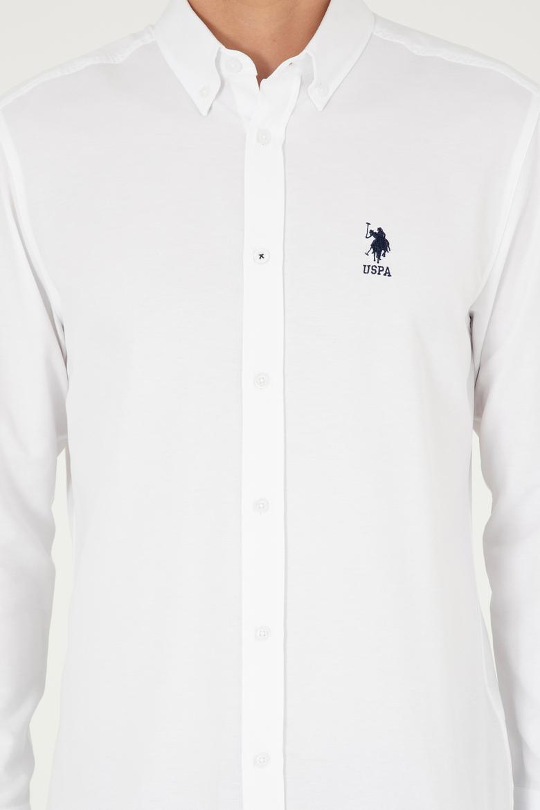 Erkek Beyaz Uzun Kollu Basic Gömlek - 50293437023