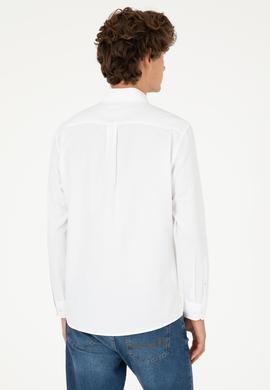 Erkek Beyaz Uzun Kollu Basic Gömlek - 50293437023