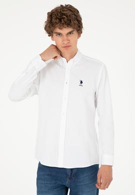 Erkek Beyaz Uzun Kollu Basic Gömlek - 50293437023