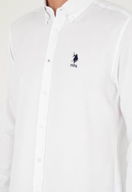 Erkek Beyaz Uzun Kollu Basic Gömlek - 50293437023