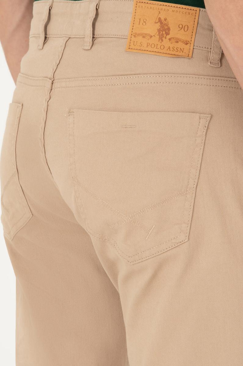 Erkek Slim Fit Kum Kanvas Pantolon