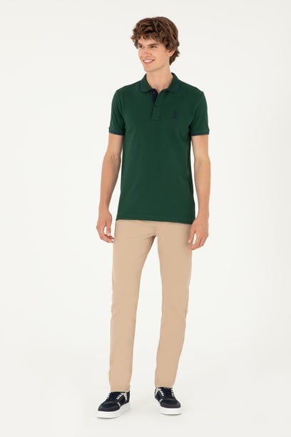 Erkek Slim Fit Kum Kanvas Pantolon