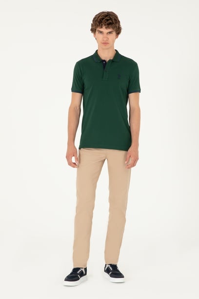 Erkek Slim Fit Kum Kanvas Pantolon