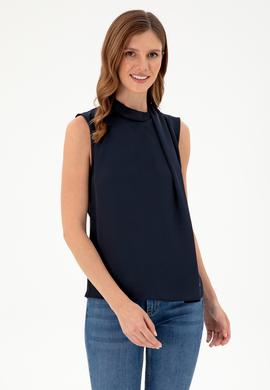 Kadın Lacivert Kolsuz Bluz - 50293821010