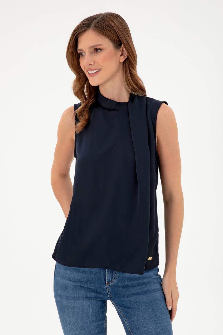 Kadın Lacivert Kolsuz Bluz - 50293821010