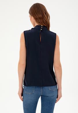 Kadın Lacivert Kolsuz Bluz - 50293821010