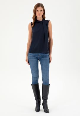 Kadın Lacivert Kolsuz Bluz - 50293821010