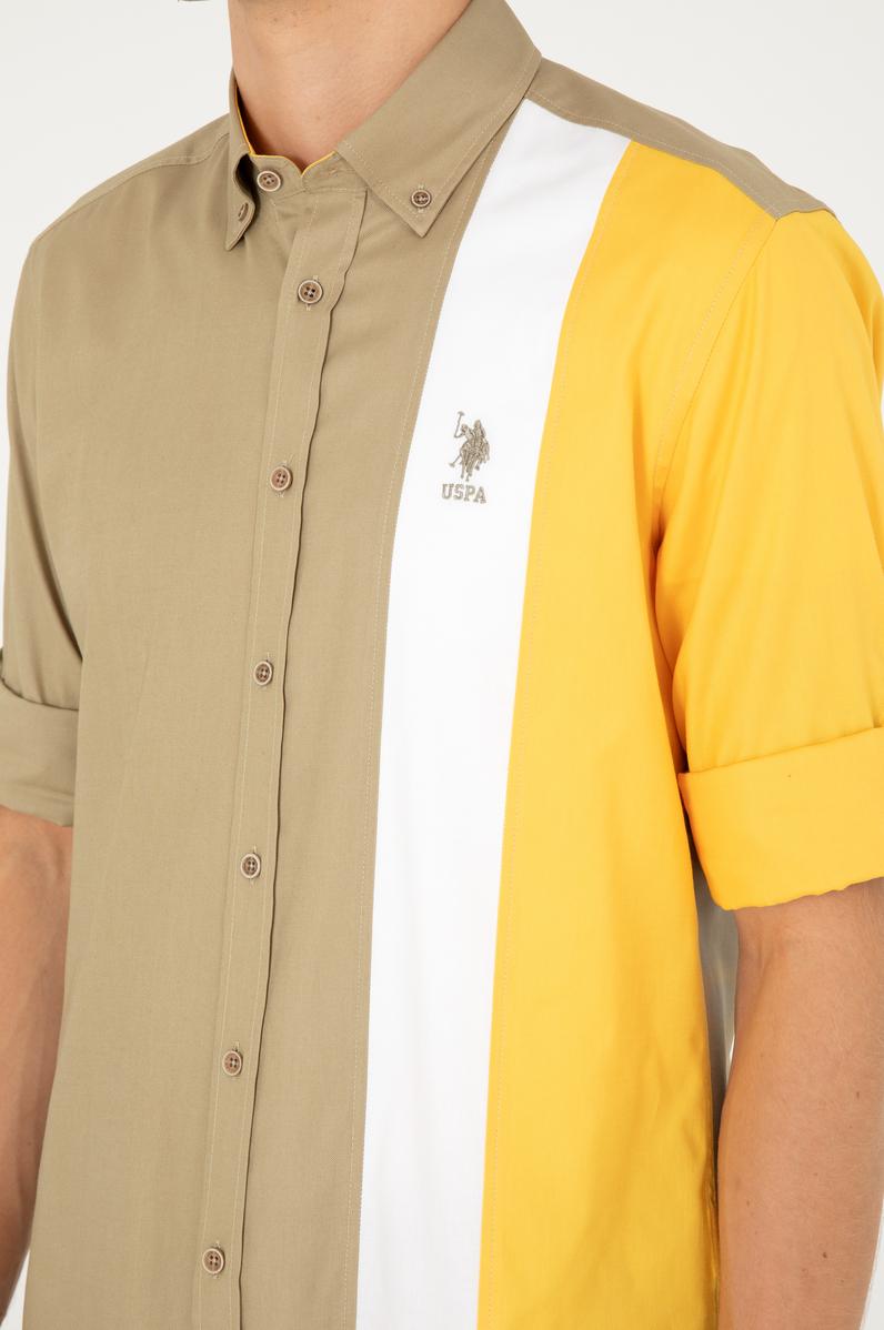 Erkek Haki Uzun Kollu Gömlek