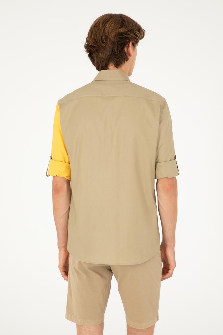 Erkek Haki Uzun Kollu Gömlek - 50283426023