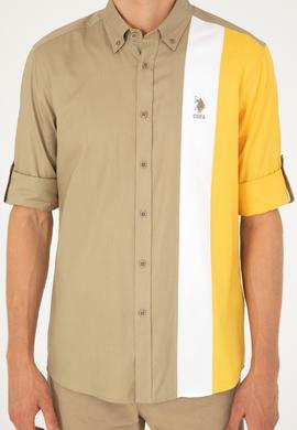 Erkek Haki Uzun Kollu Gömlek - 50283426023