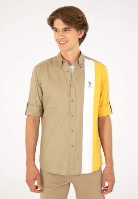 Erkek Haki Uzun Kollu Gömlek - 50283426023