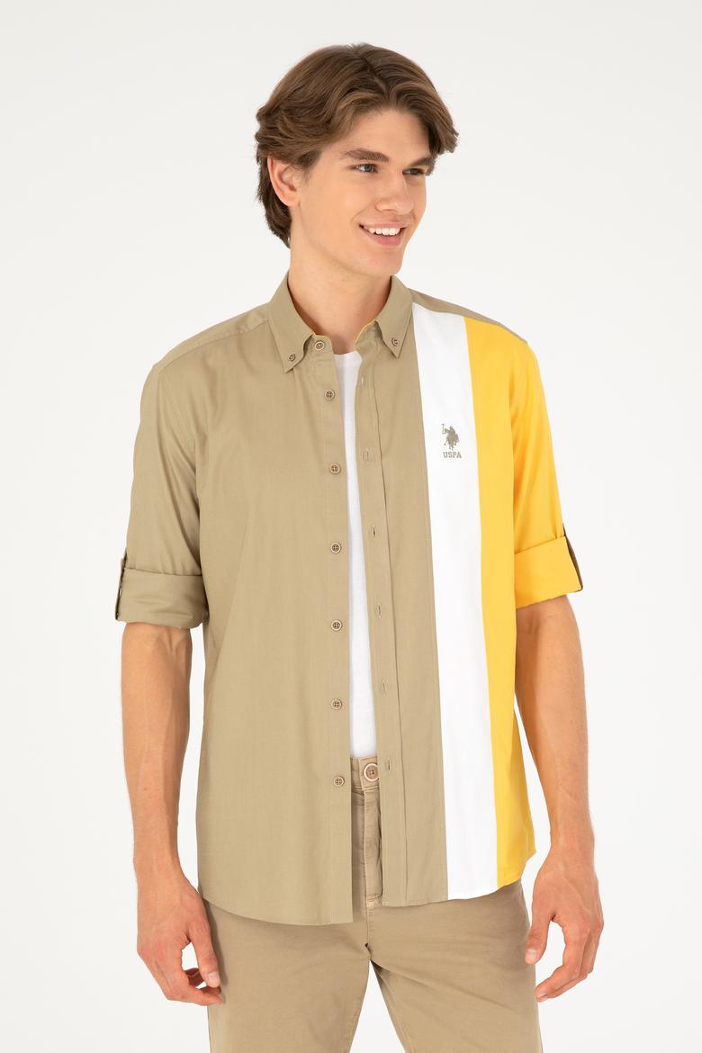 Erkek Haki Uzun Kollu Gömlek - 50283426023