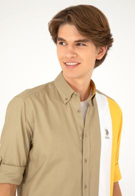 Erkek Haki Uzun Kollu Gömlek - 50283426023