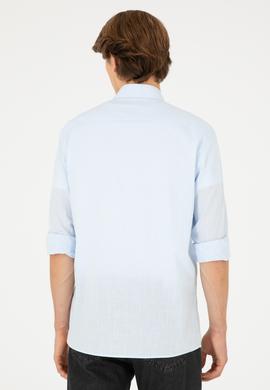 Erkek Mavi Uzun Kollu Basic Gömlek - 50282588020