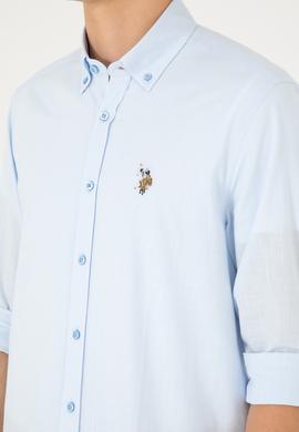 Erkek Mavi Uzun Kollu Basic Gömlek - 50282588020