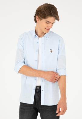 Erkek Mavi Uzun Kollu Basic Gömlek - 50282588020