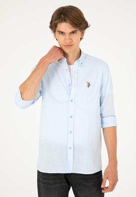 Erkek Mavi Uzun Kollu Basic Gömlek - 50282588020