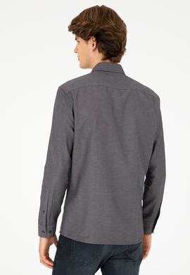 Erkek Antrasit Uzun Kollu Basic Gömlek - 50293427020