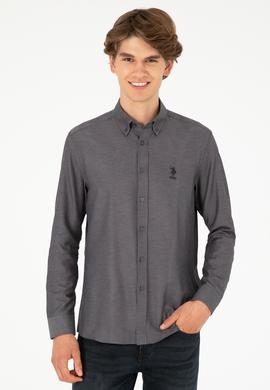 Erkek Antrasit Uzun Kollu Basic Gömlek - 50293427020
