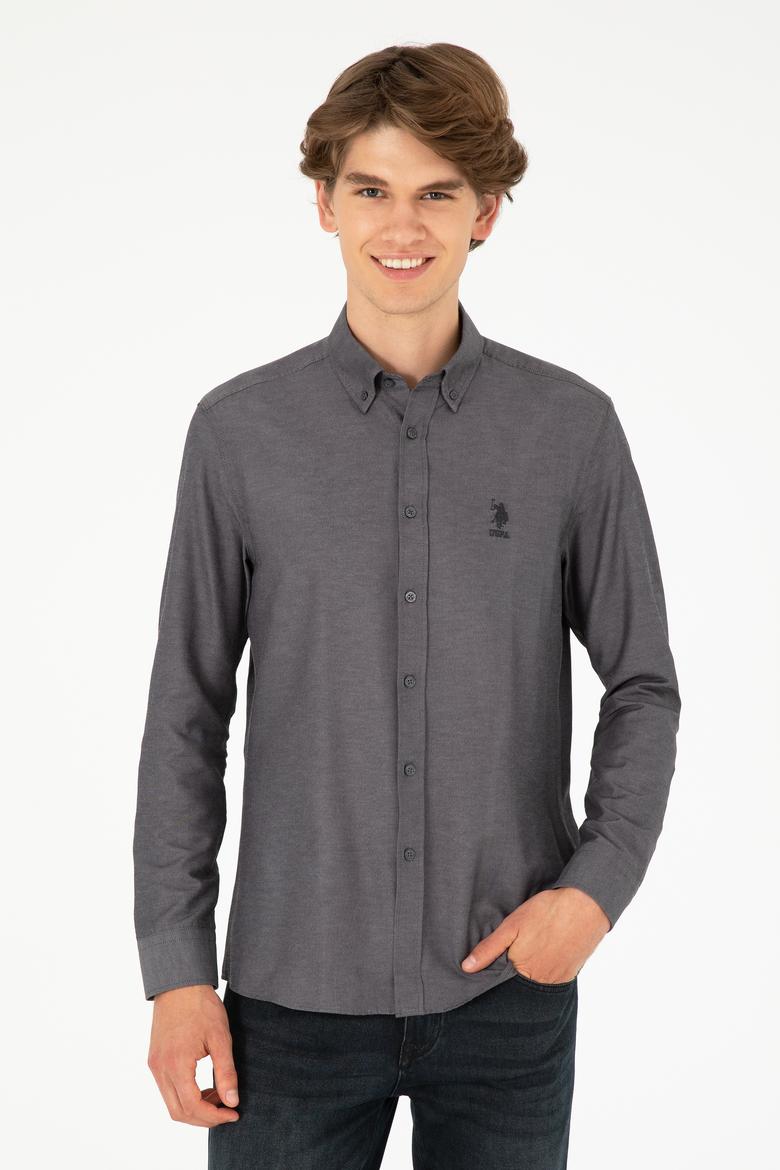 Erkek Antrasit Uzun Kollu Basic Gömlek - 50293427020