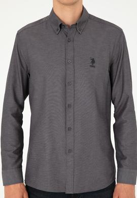 Erkek Antrasit Uzun Kollu Basic Gömlek - 50293427020