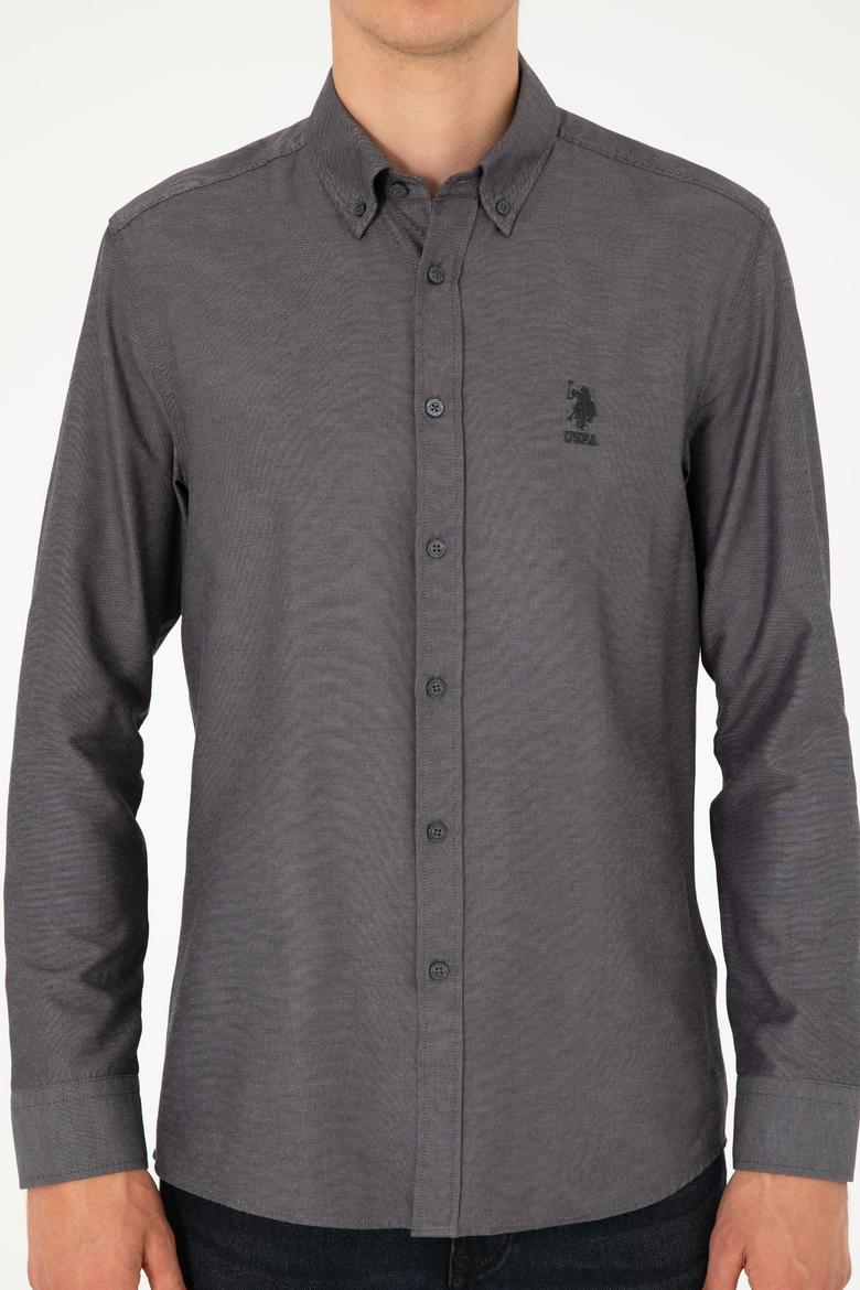 Erkek Antrasit Uzun Kollu Basic Gömlek - 50293427020