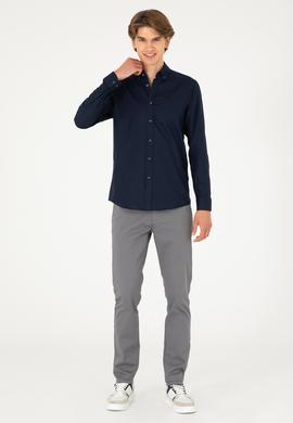 Erkek Lacivert Uzun Kollu Basic Gömlek - 50293920049