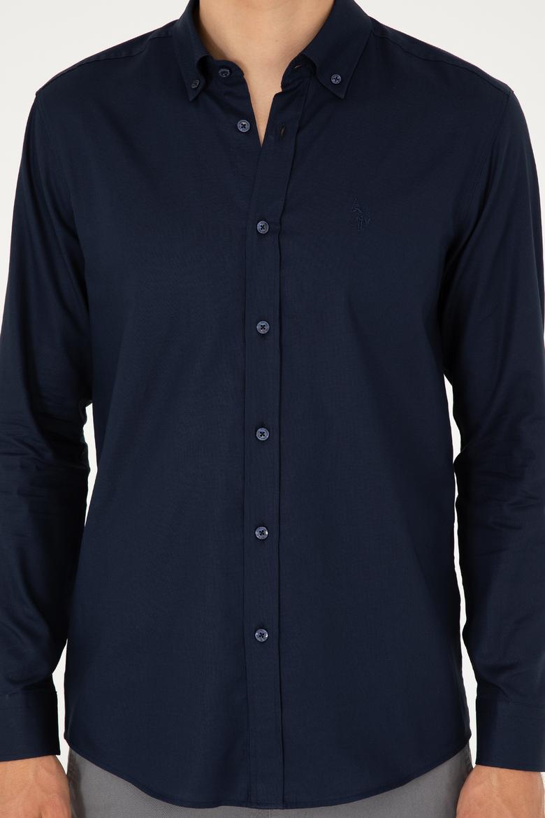 Erkek Lacivert Uzun Kollu Basic Gömlek - 50293920049