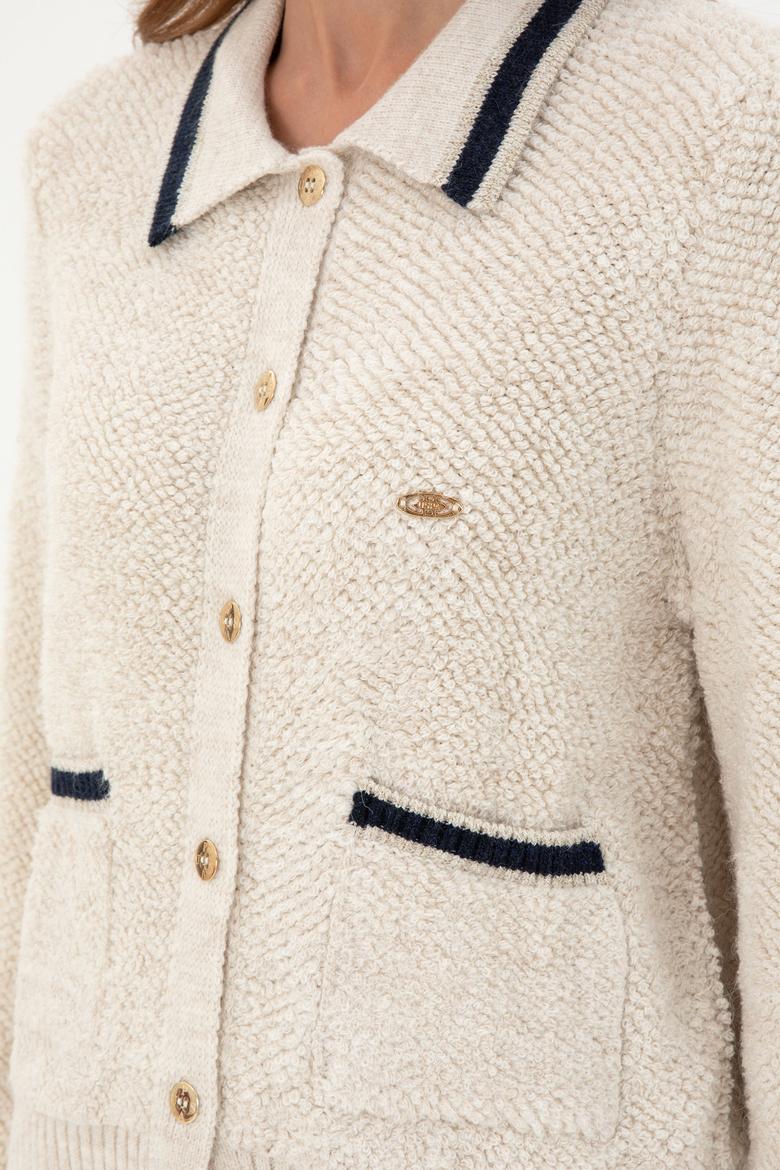 Kadın Krem Triko Hırka - 50293099016