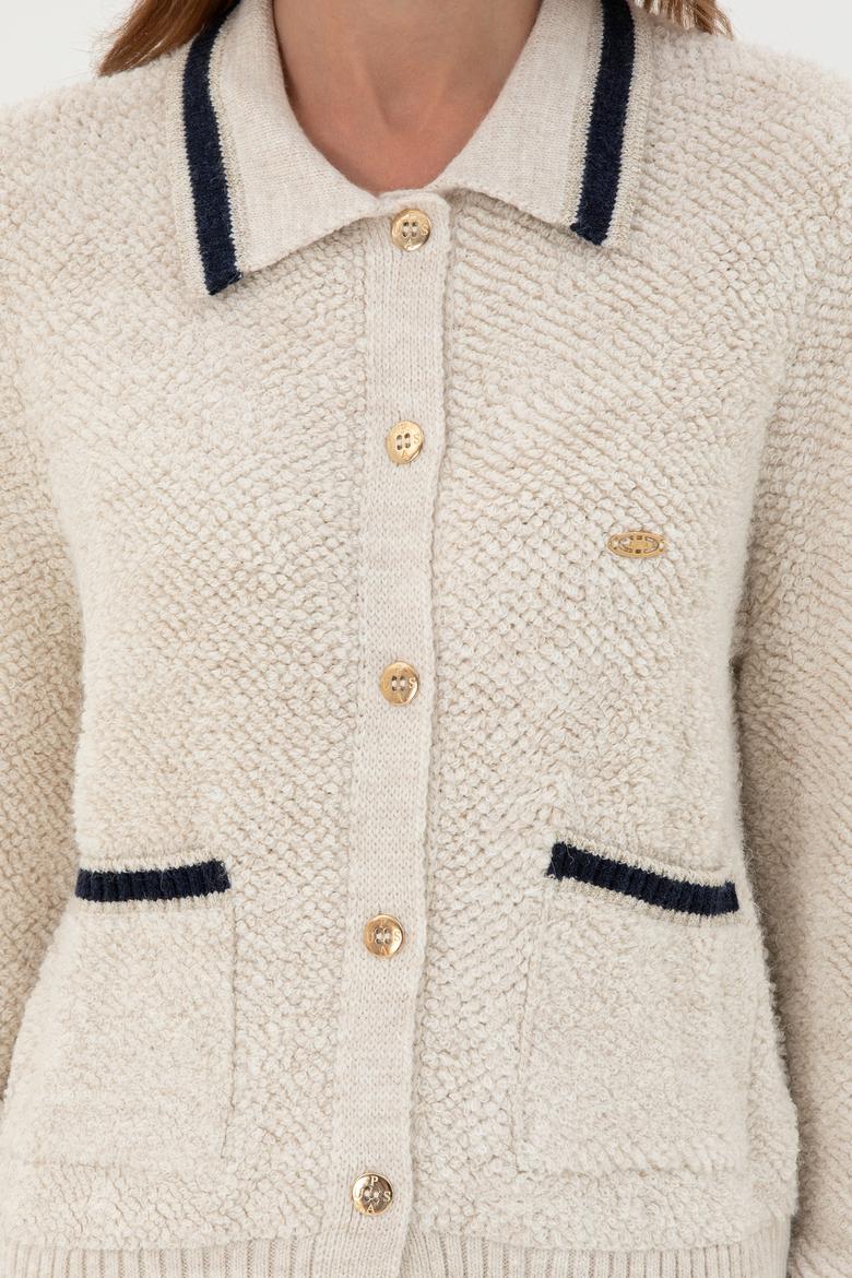 Kadın Krem Triko Hırka - 50293099016