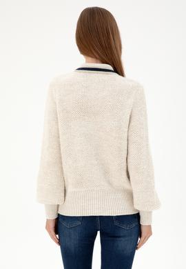 Kadın Krem Triko Hırka - 50293099016