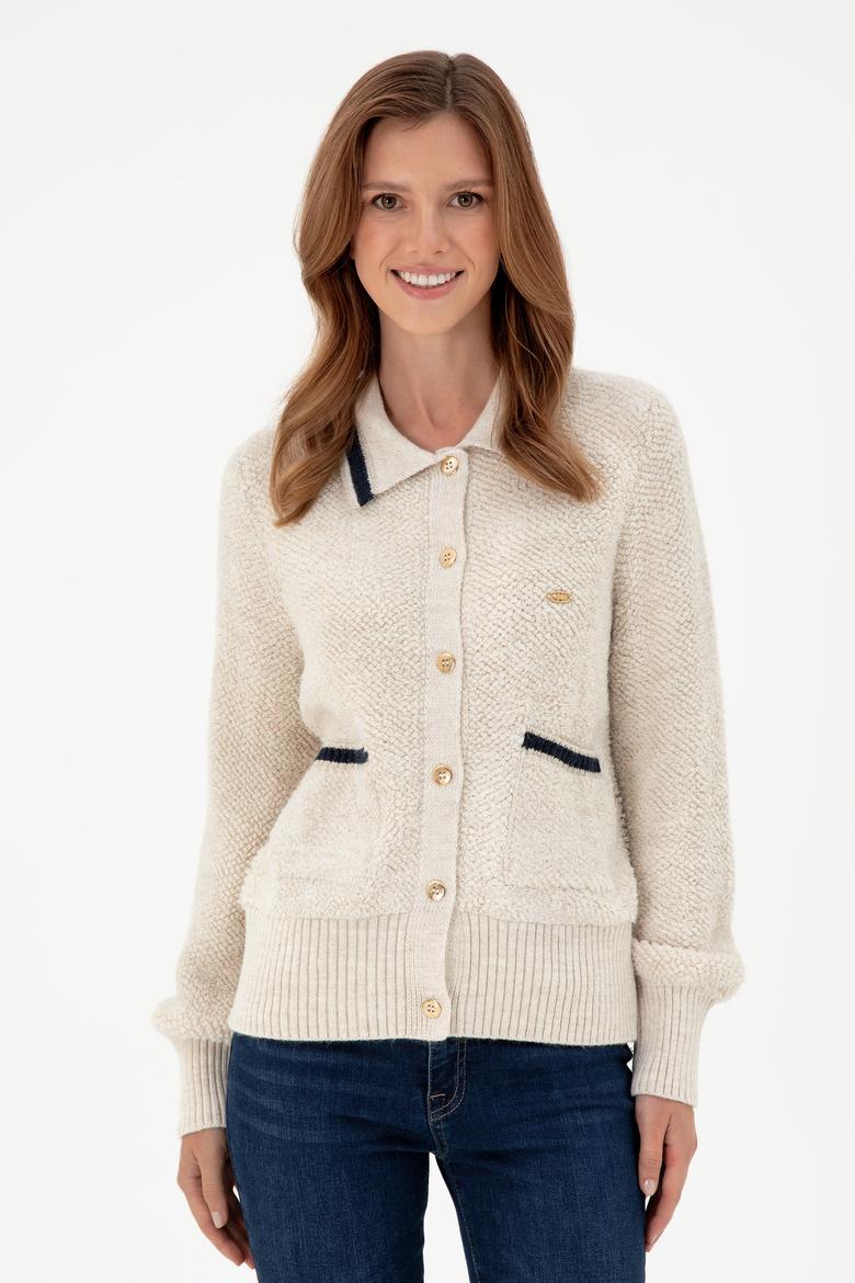 Kadın Krem Triko Hırka - 50293099016