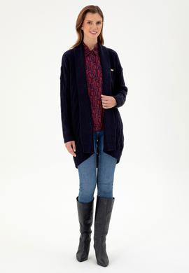 Kadın Lacivert Triko Hırka - 50293056036