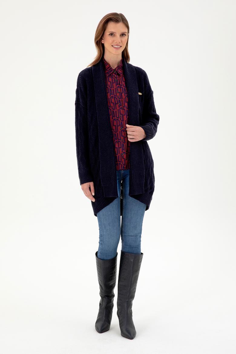 Kadın Lacivert Triko Hırka - 50293056036