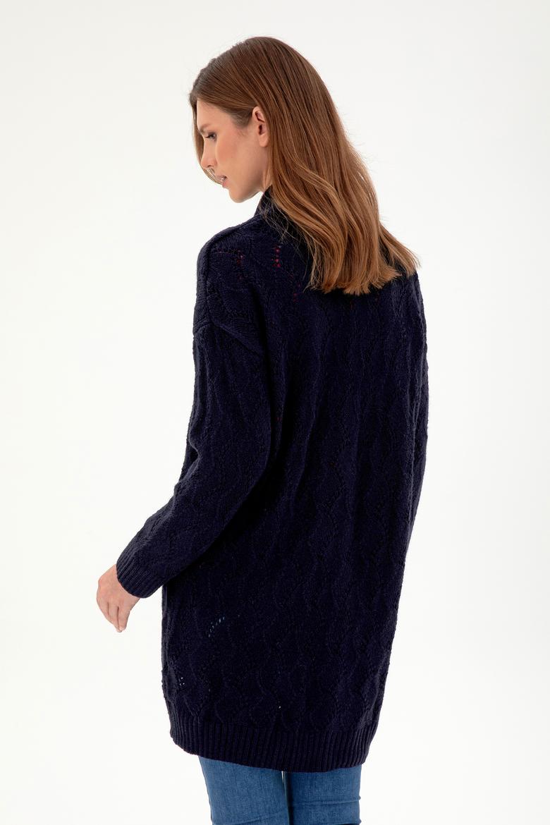 Kadın Lacivert Triko Hırka - 50293056036